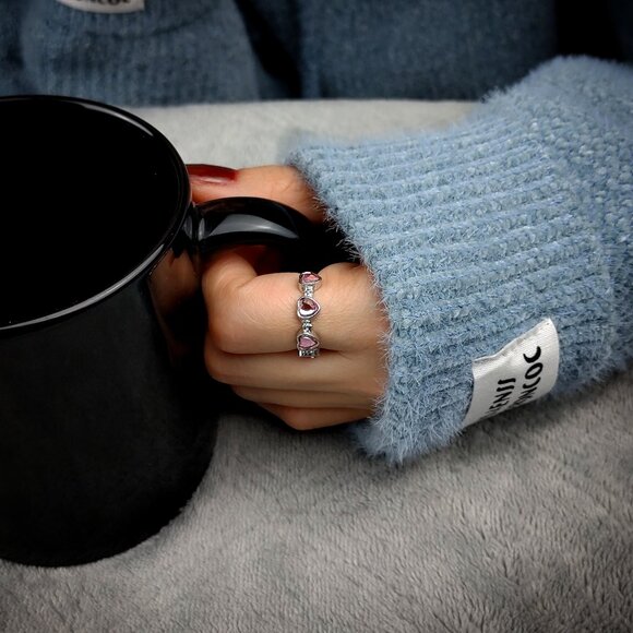 Pink Love Personality Opening Ring - Picture 4 of 4